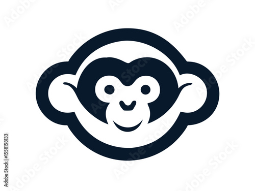Monkey logo sat  vector desigen 
