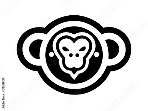 Monkey logo sat vector desigen 