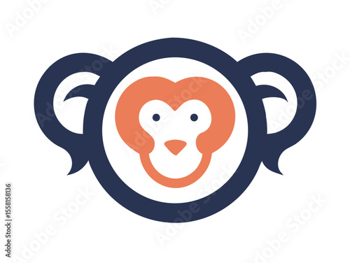 Monkey logo sat vector desigen 