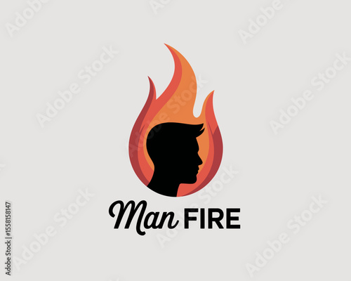 Man with Fire Logo