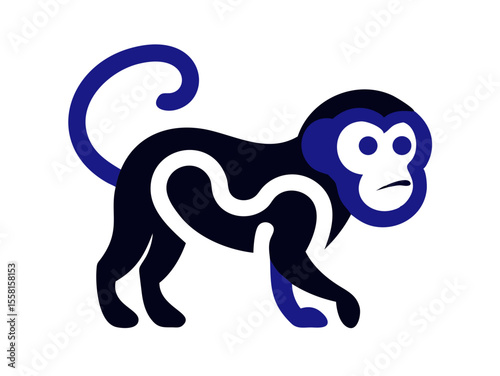 Monkey logo sat vector desigen 