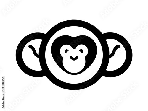 Monkey logo sat vector desigen 