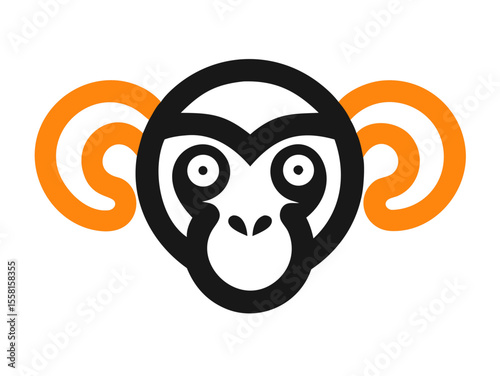 Monkey logo sat  vector desigen 
