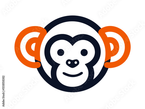 Monkey logo sat  vector desigen 
