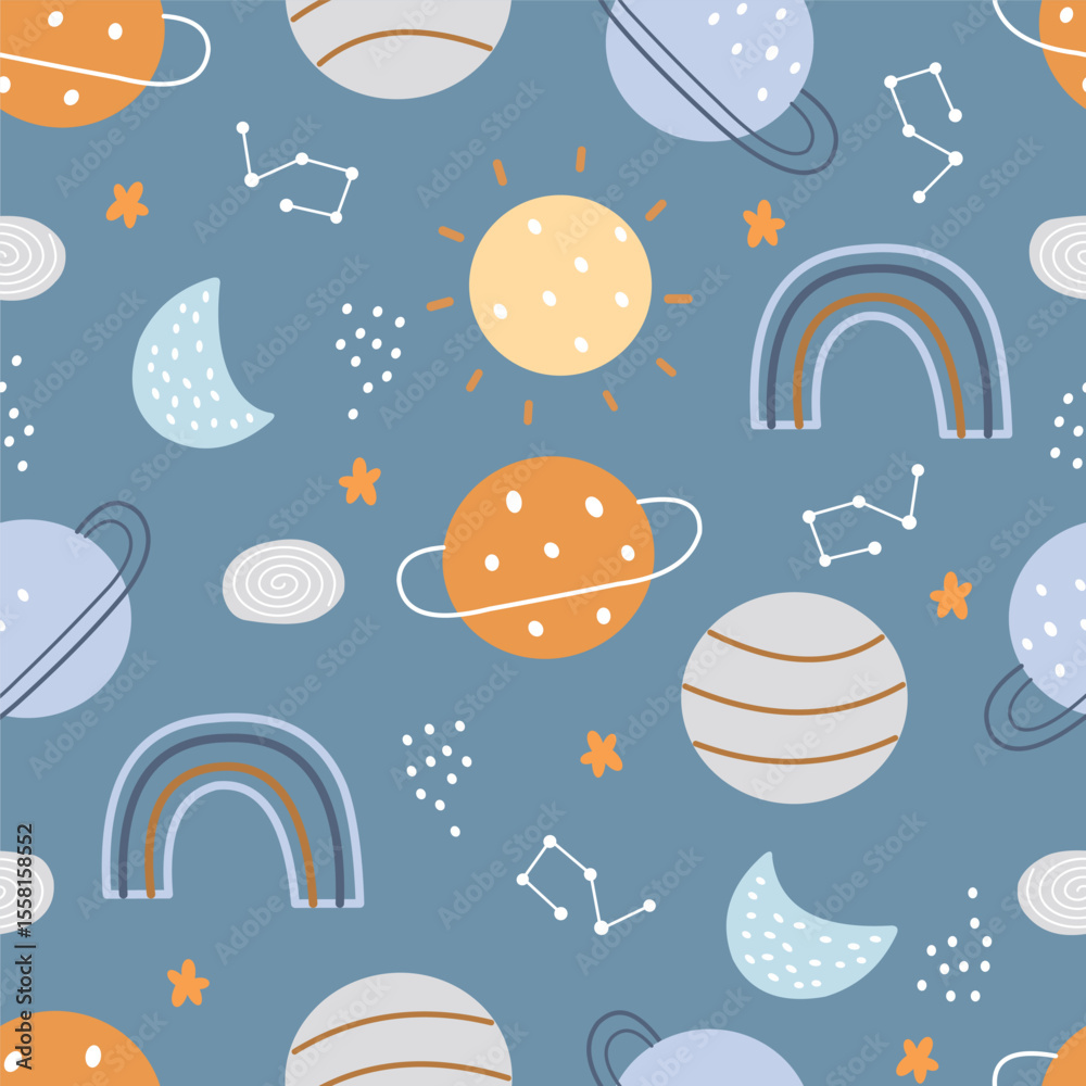 Fototapeta premium Pattern seamles Space for kids