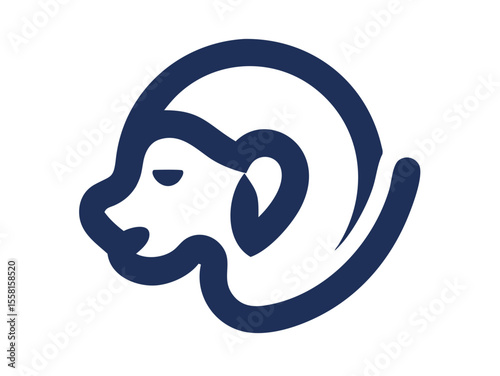 Monkey logo sat  vector desigen 

