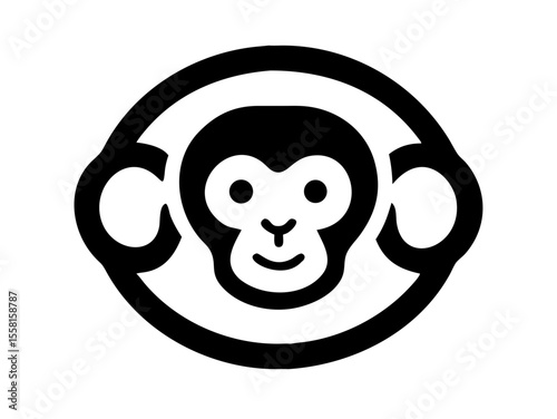 Monkey logo sat  vector desigen 
