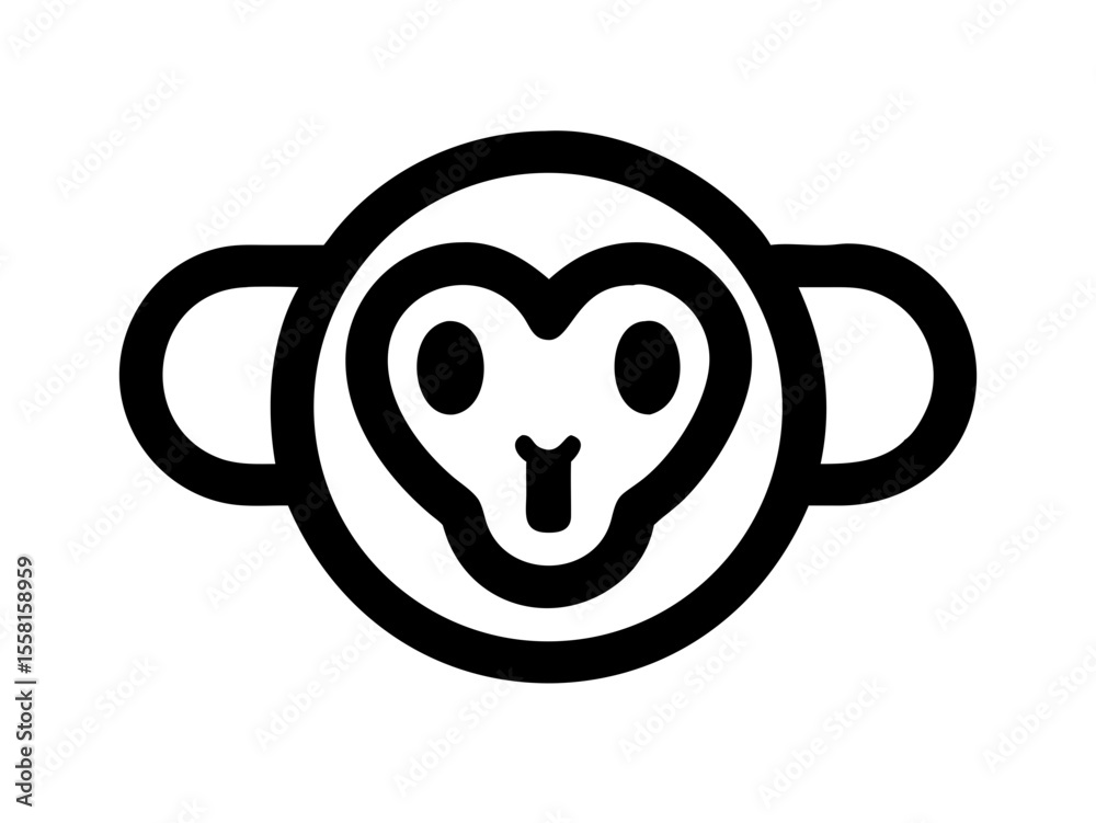 Obraz premium Monkey logo sat vector desigen 