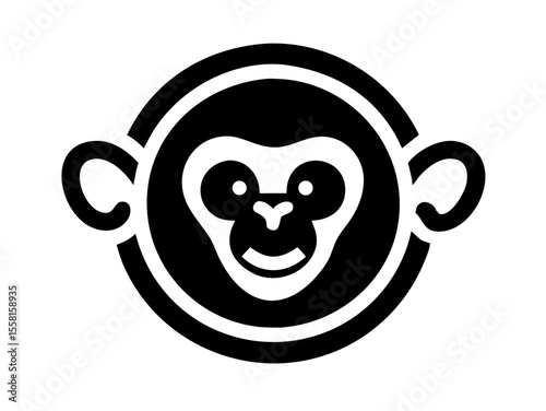 Monkey logo sat  vector desigen 
