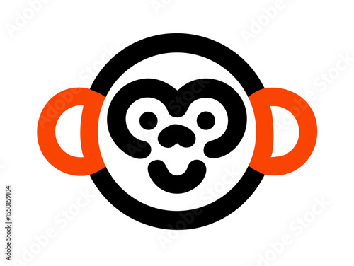 Monkey logo sat  vector desigen 
