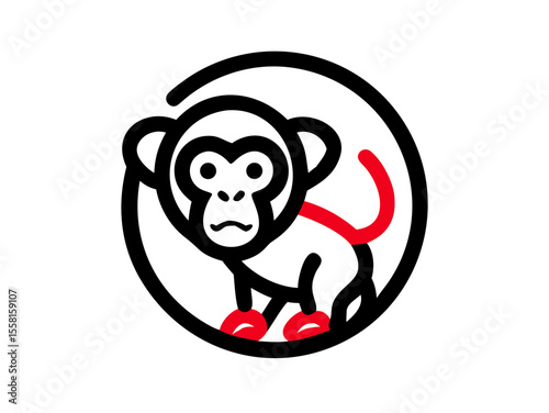 Monkey logo sat vector desigen 