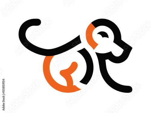 Monkey logo sat  vector desigen 
