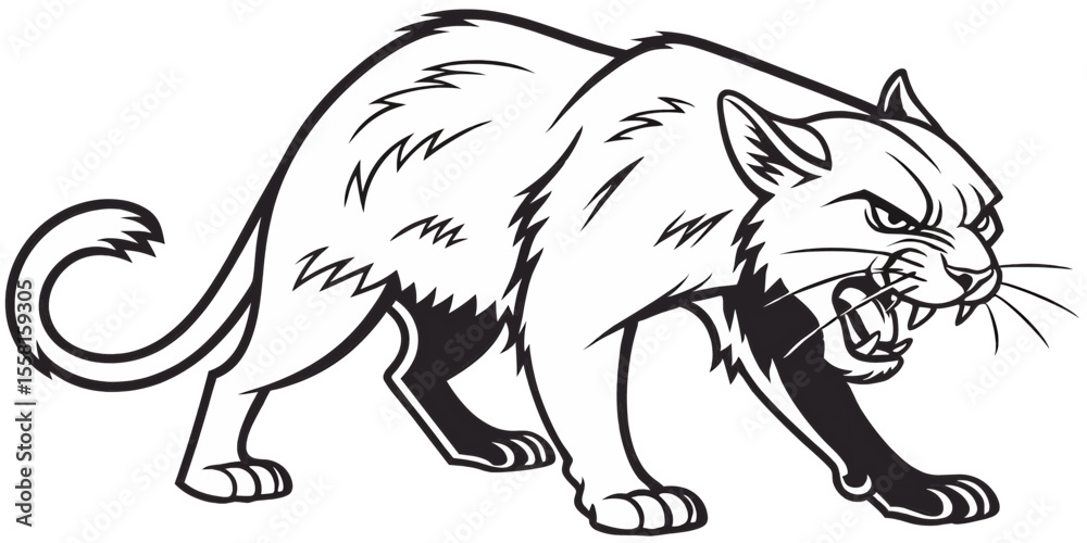 Obraz premium wolf vinyl ready vector illustration