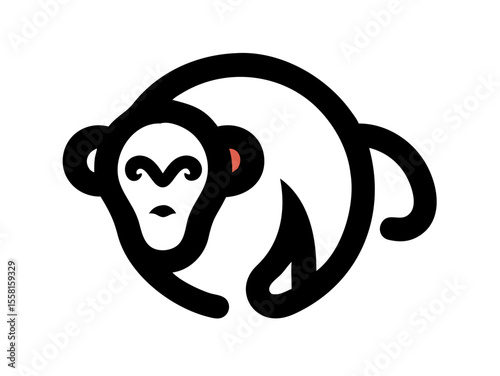 Monkey logo sat vector desigen 