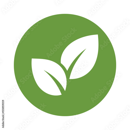 Green leaf icons logo. Leaves of trees and plants. Leaves icon. Elements design for natural, eco, bio, vegan labels. Vector illustration.