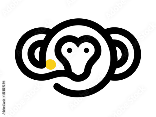 Monkey logo sat vector desigen  
 