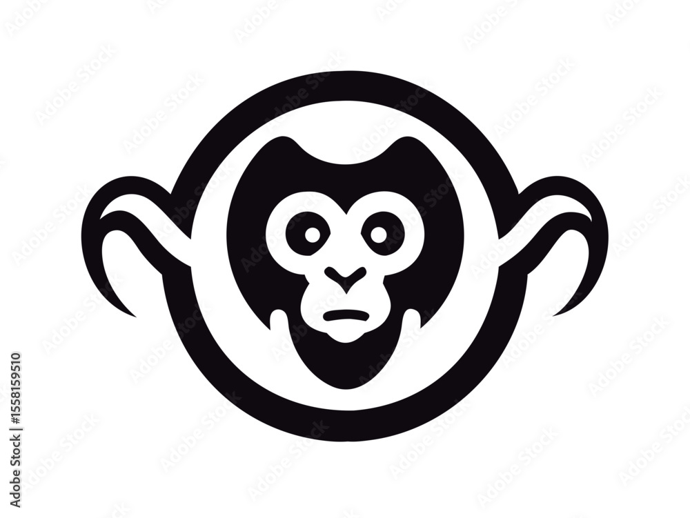 Monkey logo sat vector desigen
Monkey logo sat vector desigen