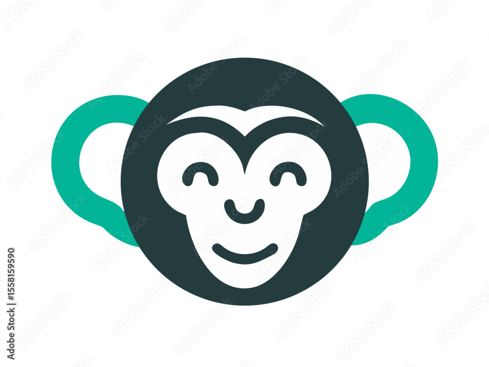 Obraz premium Monkey logo sat vector desigen 