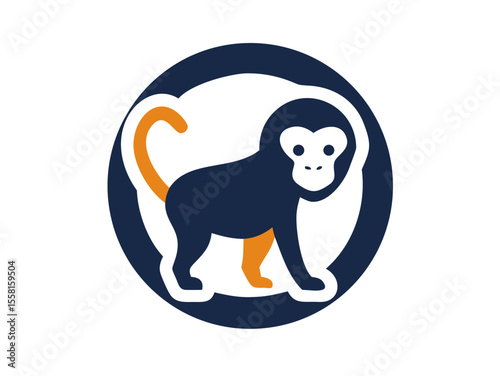 Monkey logo sat vector desigen  
 