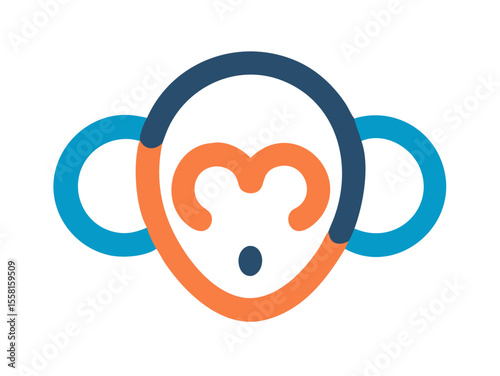 Monkey logo sat vector desigen  
 