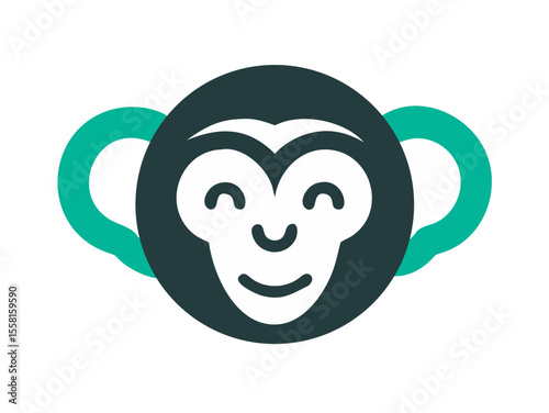 Monkey logo sat vector desigen  
 