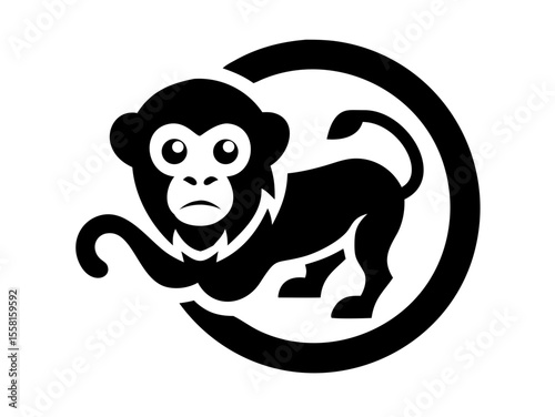 Monkey logo sat vector desigen  
 