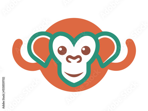 Monkey logo sat vector desigen  
 