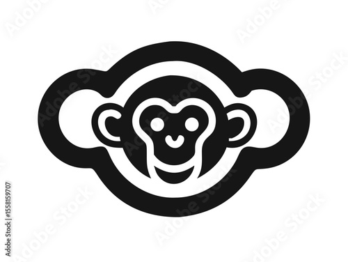 Monkey logo sat vector desigen  
 