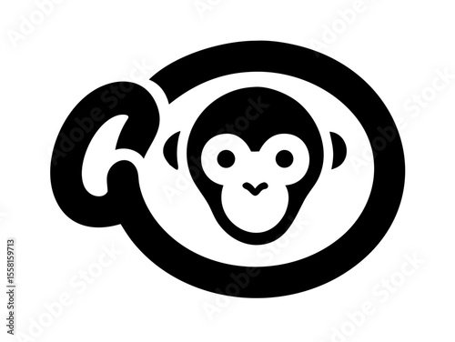 Monkey logo sat vector desigen  
 