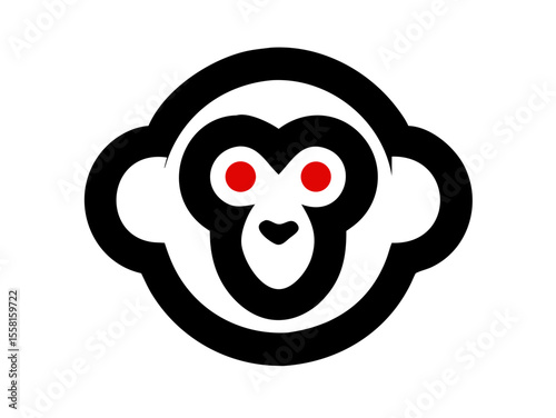 Monkey logo sat vector desigen  
 
