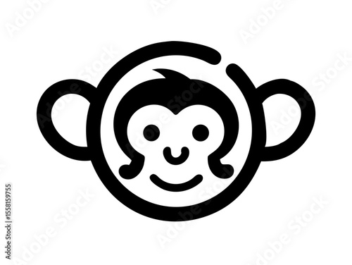 Monkey logo sat vector desigen  
 