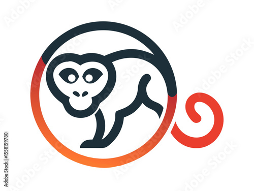 Monkey logo sat vector desigen  
 