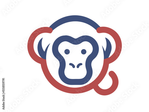 Monkey logo sat vector desigen  
 