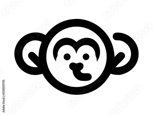 Monkey logo sat vector desigen  
 