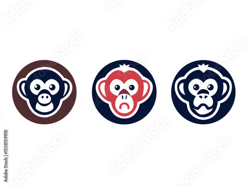 Monkey logo sat vector desigen  
 