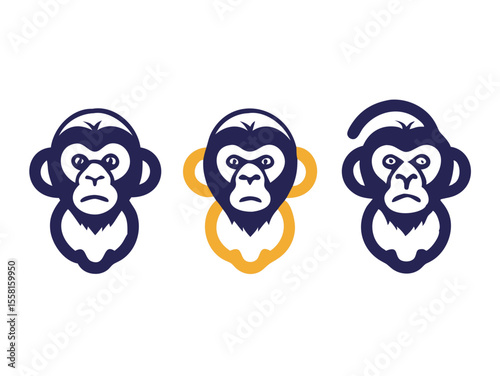 Monkey logo sat vector desigen  
 