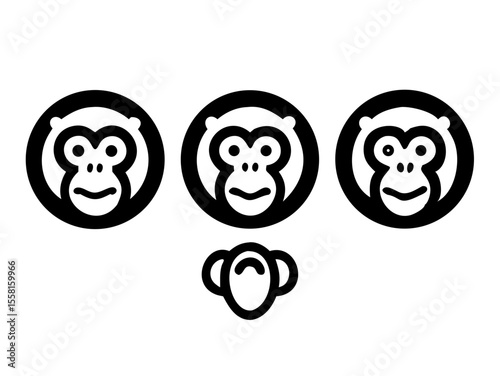 Monkey logo sat vector desigen  
 