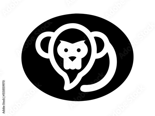 Monkey logo sat vector desigen  
 