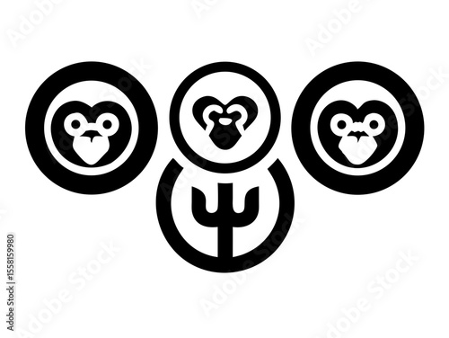 Monkey logo sat vector desigen  
 