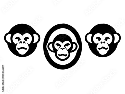Monkey logo sat vector desigen  
 