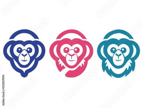 Monkey logo sat vector desigen  
 