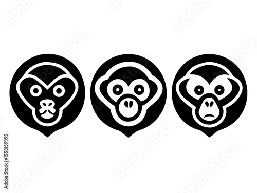 Monkey logo sat vector desigen  
 
