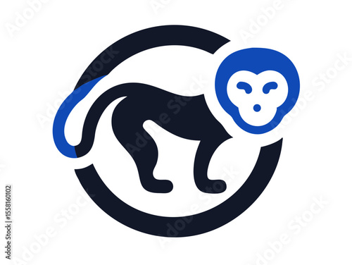 Monkey logo sat vector desigen 
 
