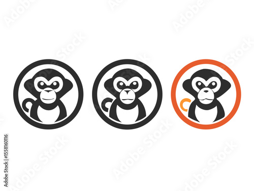 Monkey logo sat vector desigen 
 