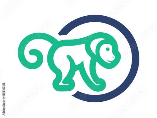 Monkey logo sat vector desigen 
 