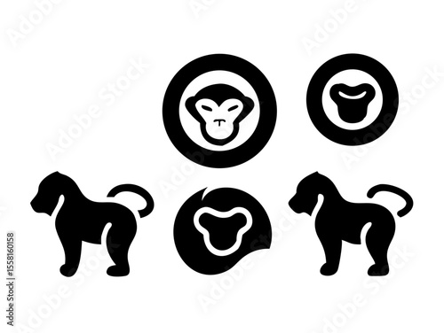 Monkey logo sat vector desigen 
 