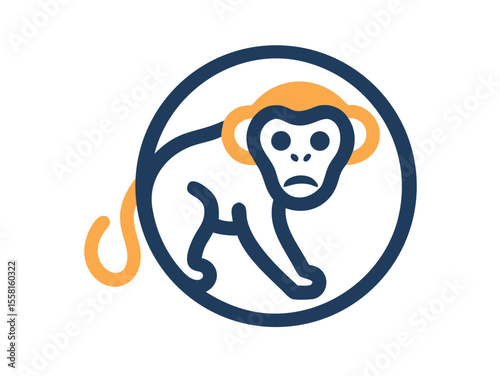 Monkey logo sat vector desigen 
 