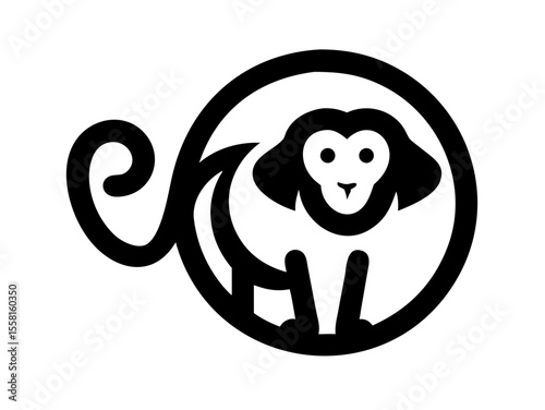 Monkey logo sat vector desigen 
 
