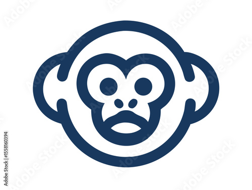 Monkey logo sat vector desigen 
 