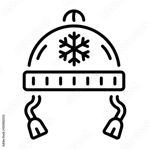 An outline style icon depicting beanie